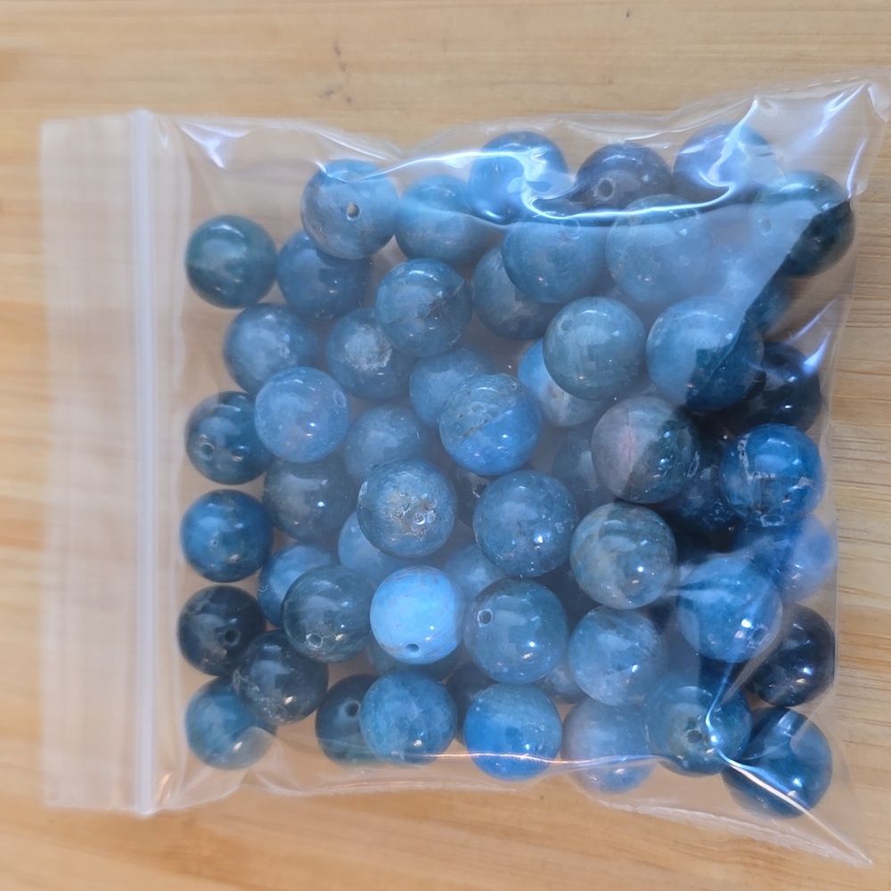 10mm - 50pcs. Authentic Apatite round beads
